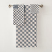 Classic Grey Tartan Personalized Family Gift Bad Handdoek (Insitu)