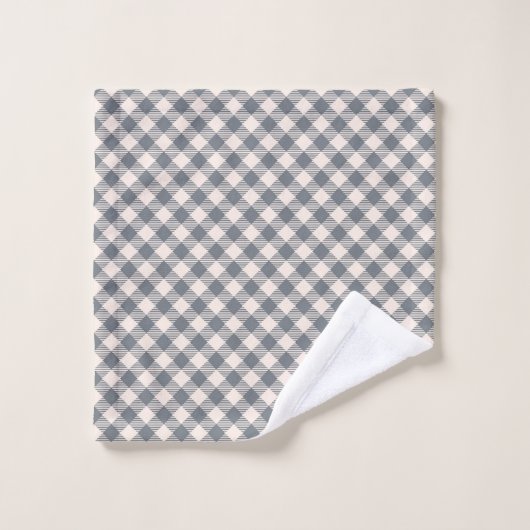 Classic Grey Tartan Personalized Family Gift Bad Handdoek (Wasdoekje)