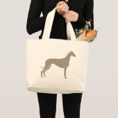 Classic Greyhound Silhouette Grote Tote Bag (Voorkant (product))