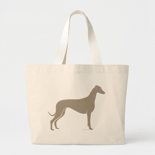 Classic Greyhound Silhouette Grote Tote Bag (Voorkant)