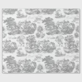 Classic Grijs  Frans Chateau Toile Cadeaupapier (Vlak)