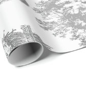 Classic grijs  Frans Country Toile Cadeaupapier (Rol Hoek)