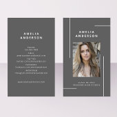 Classic grijs wit typografie foto Afstuderen Visitekaartje
