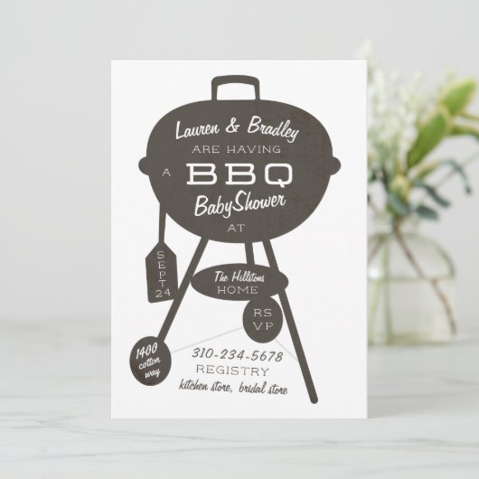 Classic Grill BBQ Baby shower Kaart (Staand voorkant)
