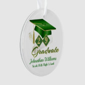 Classic Groen en Goud 20xx Afstuderen Foto Ornament (voorkant)