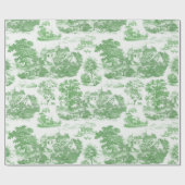 Classic Groen  Frans Chateau Toile Cadeaupapier (Vlak)