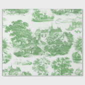 Classic Groen  Frans Chateau Toile Cadeaupapier (Vlak)