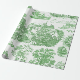 Classic Groen  Frans Chateau Toile Cadeaupapier
