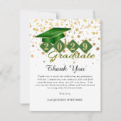 Classic Groen Goud Afstuderen Foto Bedankkaart (Voorkant)