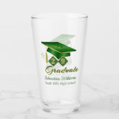 Classic Groen Goud Gepersonaliseerd Afstuderen 20X Glas (Achterkant)