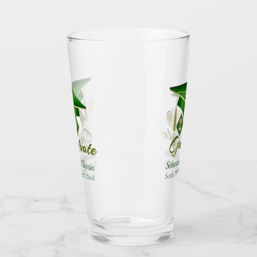 Classic Groen Goud Gepersonaliseerd Afstuderen 20X Glas (Links)