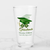 Classic Groen Goud Gepersonaliseerd Afstuderen 20X Glas (Voorkant)