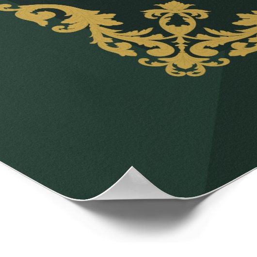 Classic Groen Goud Moslim Islamitisch Bruiloft Pos Poster (Hoek)