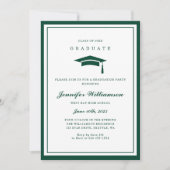 Classic Groen & Wit Script Afstuderen Foto Kaart (Voorkant)