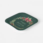 Classic Groene krans kerstpapier Bord (Gebogen)