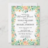 Classic Groene waterverf pioen repetitie diner Kaart (Voorkant)