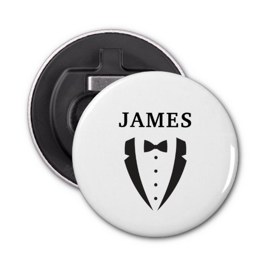 Classic Groomsman Bow Stropdas Tuxedo Button Flesopener (Voorkant)
