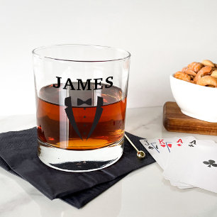 Classic Groomsman Bow Stropdas Tuxedo Whisky Glas