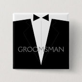 Classic Groomsman Flair Vierkante Button 5,1 Cm (Voorkant)