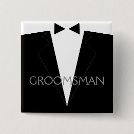 Classic Groomsman Flair Vierkante Button 5,1 Cm