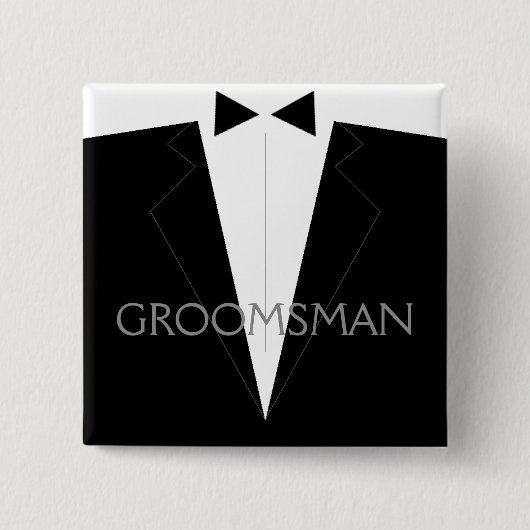 Classic Groomsman Flair Vierkante Button 5,1 Cm (Voorkant)