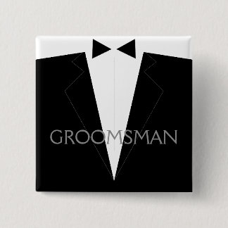 Classic Groomsman Flair Vierkante Button 5,1 Cm