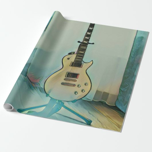 Classic guitar gift for dad cadeaupapier (Uitgerold)