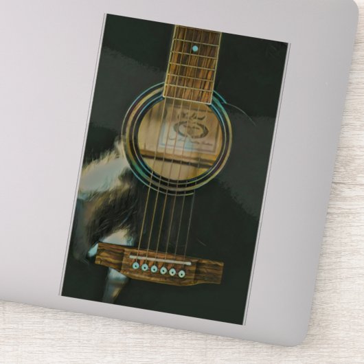 Classic guitar gift for dad sticker (Detail)