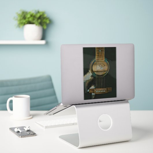 Classic guitar gift for dad sticker (Laptop op bureau)