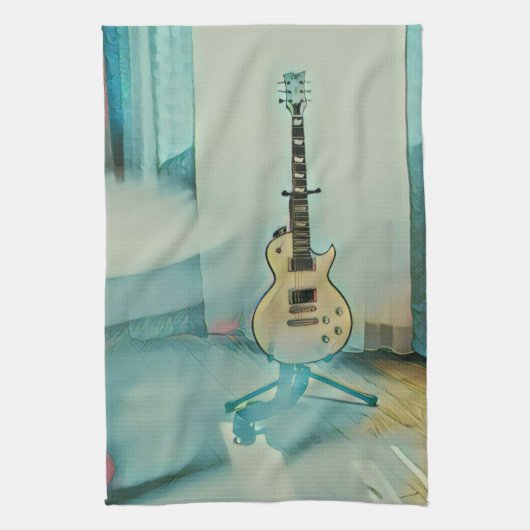 Classic guitar gift for dad theedoek (Verticaal)