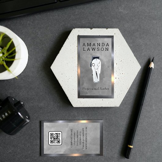 Classic | Haarklemmen en schaar | QR-code Visitekaartje