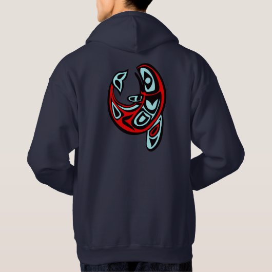 Classic Haida Orca Totem Tattoo Killer Whale Art H Hoodie (Achterkant)