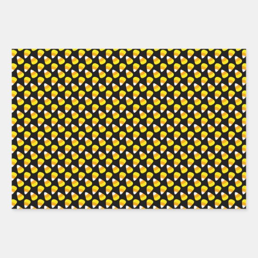 Classic Halloween Patterns - Zwart en Sinaasappel Inpakpapier Vel (Voorkant 3)