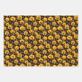 Classic Halloween Patterns - Zwart en Sinaasappel Inpakpapier Vel (Voorkant)