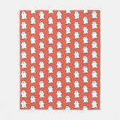 Classic Halloween Sinaasappel en witte spook Fleece Deken (Voorkant)