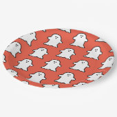 Classic Halloween Sinaasappel en witte spook Papieren Bordje (Gekanteld)