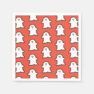 Classic Halloween Sinaasappel en witte spook Servet