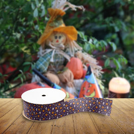 Classic Halloween thema Patroon Donker Paarse Grosgrain Lint