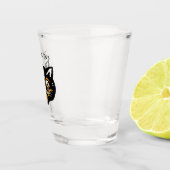 Classic Halloween Zwart Sinaasappel Kattengezicht Shot Glas (Rechts)