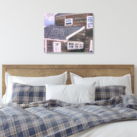 Classic Hamptons House-by Aaron Monet Canvas Afdruk (Insitu (Slaapkamer))