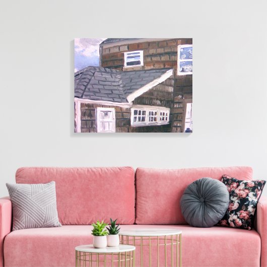 Classic Hamptons House-by Aaron Monet Canvas Afdruk (Insitu (Woonkamer))