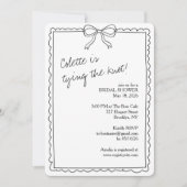 Classic Hand Drawn Bow Elegant Chic Vrijgezellenfe Kaart (Voorkant)