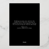 Classic Hand-Drawn Christmas Tree Black Non-Photo Folie Feestdagenkaart (Achterkant)