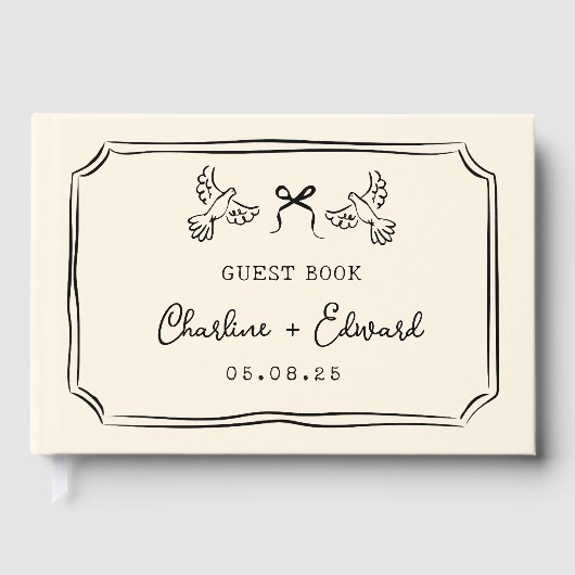 Classic Hand Drawn Scribble Wedding Gastenboek (Voorkant)