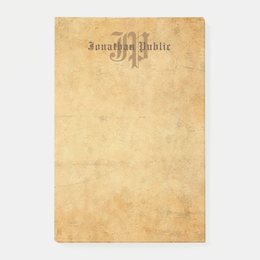 Classic Handgeschreven Monogram Sjabloon Elegant Post-it® Notes (Voorkant)