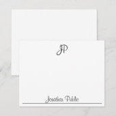 Classic Handgeschreven Tekst Monogram Sjabloon Zwa (Voorkant / Achterkant)