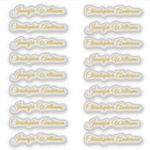 Classic Handwriting 18 Guest Names - Gold Sticker (Voorkant)