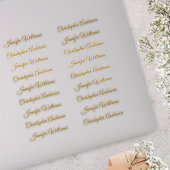 Classic Handwriting 18 Guest Names - Gold Sticker