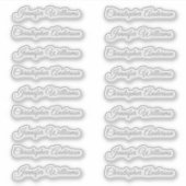 Classic Handwriting 18 Guest Names - Silver Sticker (Voorkant)