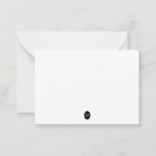Classic Handwritten Name Monogram Flat Note Cards Notitiekaartje (Achterkant)